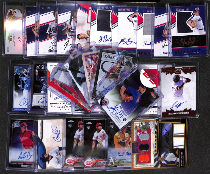 Lot of 32 Baseball Autograph Cards w. Luis Gonzalez & Steven Matz