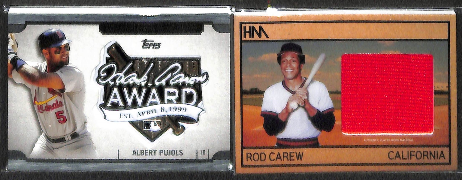 Lot of 22 Baseball Relic Cards w. Andre Dawson & Rod Carew