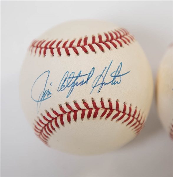 Reggie Jackson & Catfish Hunter Signed Baseballs