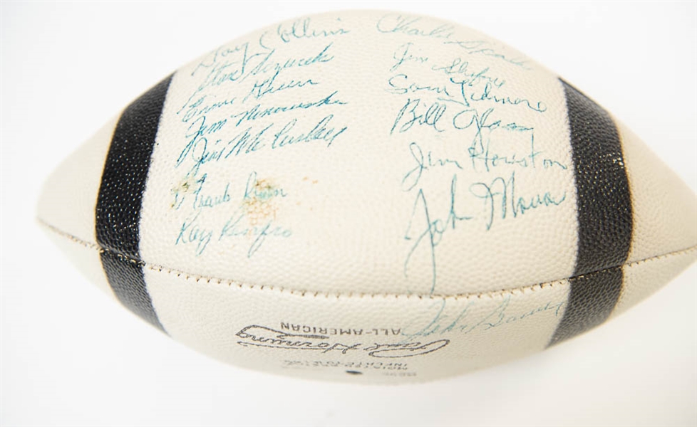 RARE 1963 Cleveland Browns Team Signed Wilson Model Football w. Jim Brown, Groza, + (33 Total Signatures!) - JSA LOA