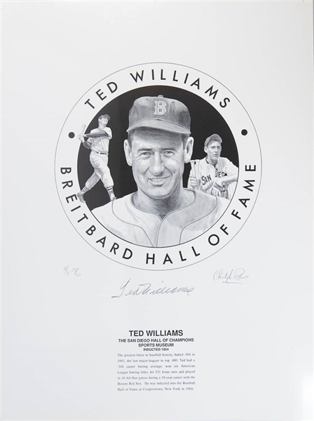 19x25 Ted Williams Signed Limited Edition C. Paluso Print (#ed out of 50!)