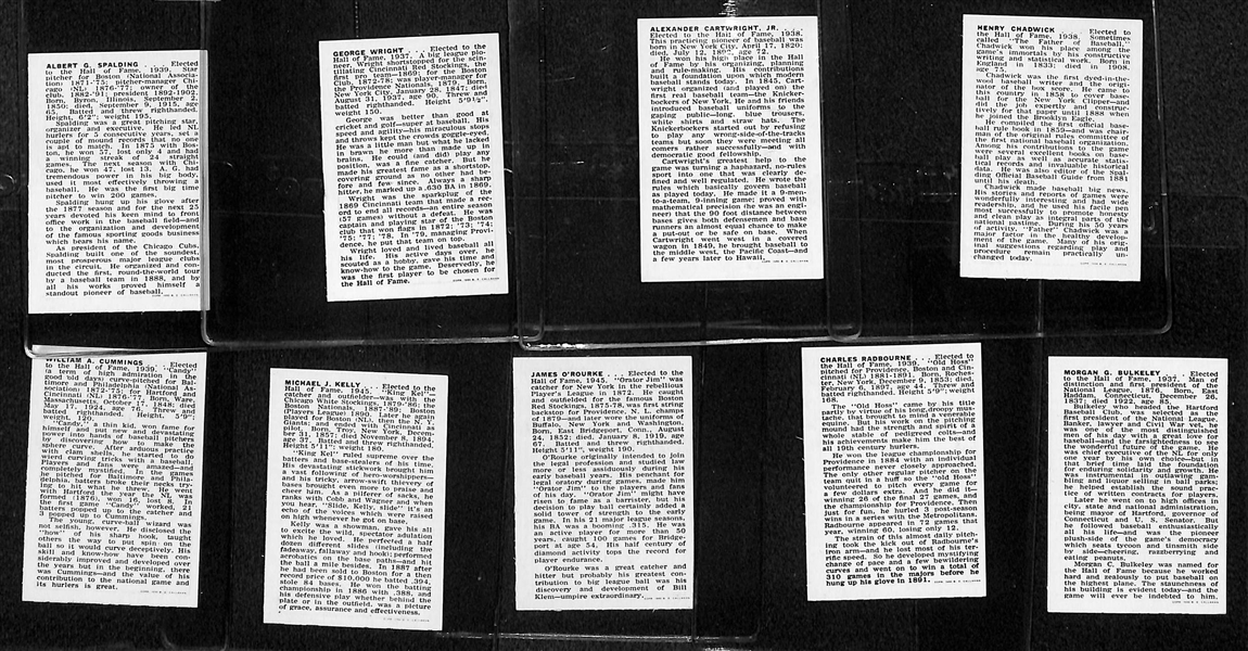 Lot of 9 1950 Callahan HOF Cards w. A.G. Spalding