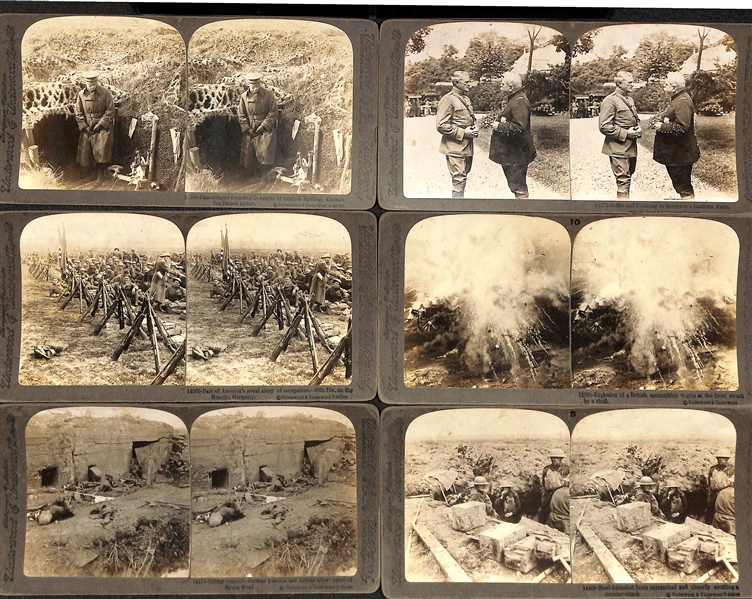 Lot of 60 - 1918 WW1 Stereo View Cards