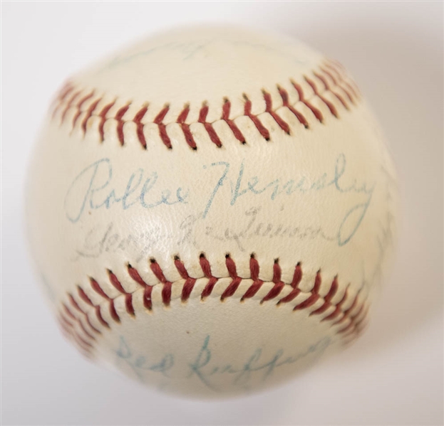 1960s Vintage HOFer & Star Signed OAL Baseball w. 16 Autographs (inc. Goose Goslin, Joe DiMaggio, L. Gomez, R. Ruffing, L. Appling, B. Dickey, R. Rolfe,+) - JSA LOA