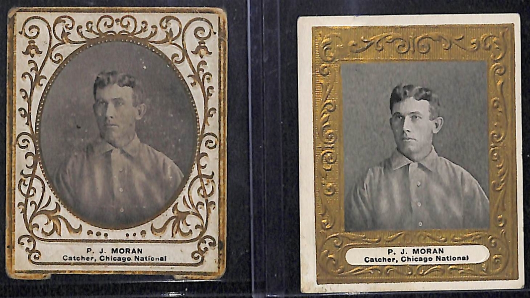 VERY RARE 1909 T204 Ramly Pat Moran Square Frame Version (Also Includes his Regular Card from the 1909 Set)