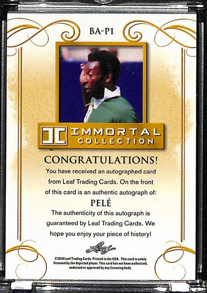 2018 Leaf Immortal Collection Pele Autograph Card 19/20