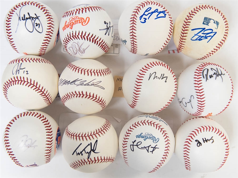Lot of (12) New York Mets Signed Baseballs w. Mookie Wilson, Howard Johnson, Jeff Francoeur, Sandy Alomar