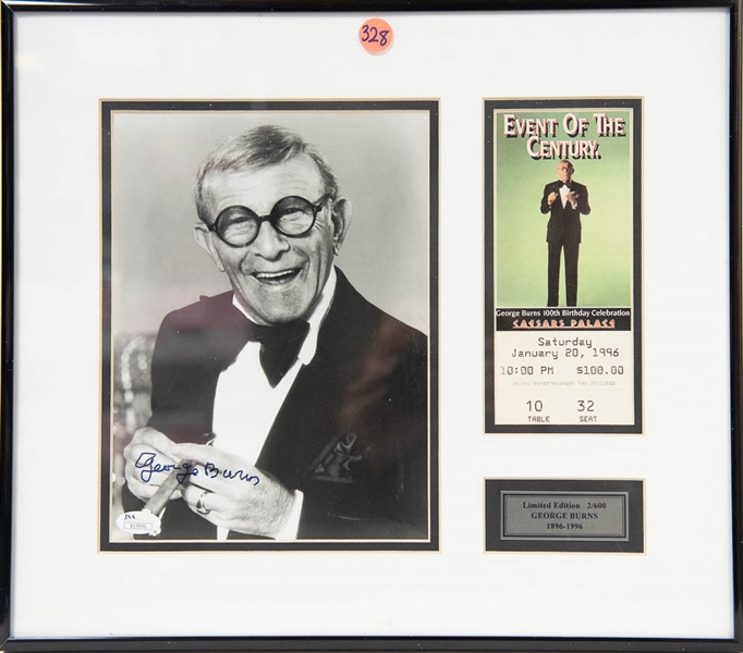 George Burns Signed Framed Photo Display - JSA