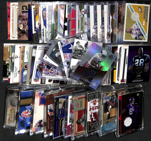 Lot Of 80 Football Relic Cards w. Emmitt Smith & Drew Brees