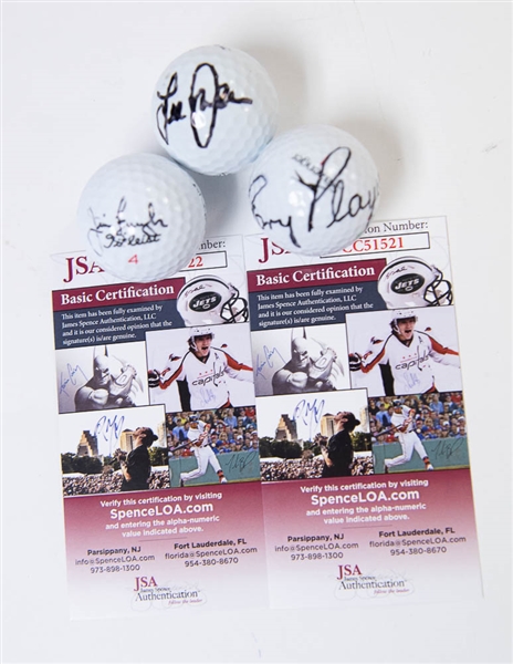 Lot of 3 Signed Golf Balls w. Jim Furyk - JSA