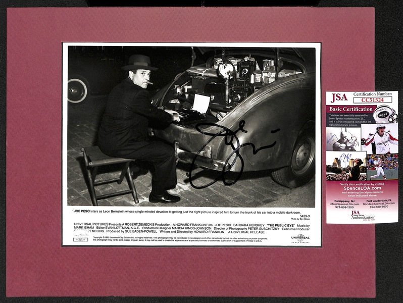 George Burns & Joe Pesci Matted Autograph Displays - JSA