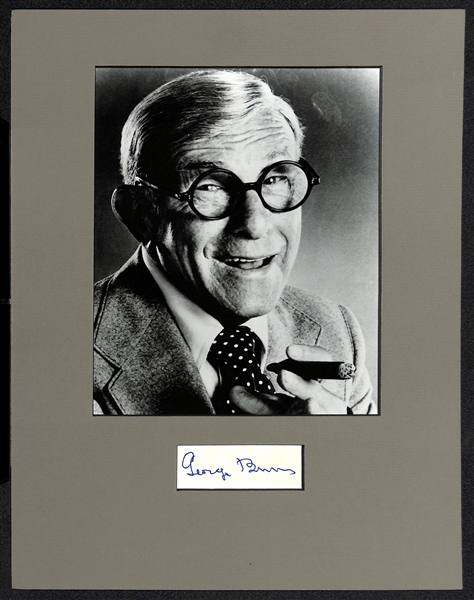 George Burns & Joe Pesci Matted Autograph Displays - JSA