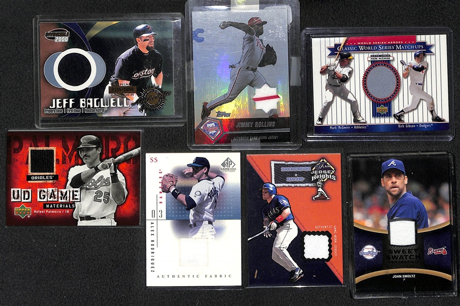 Lot Of 55 Baseball Relic Cards w. Bagwell & Rollins
