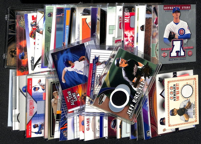 Lot Of 55 Baseball Relic Cards w. Bagwell & Glavine