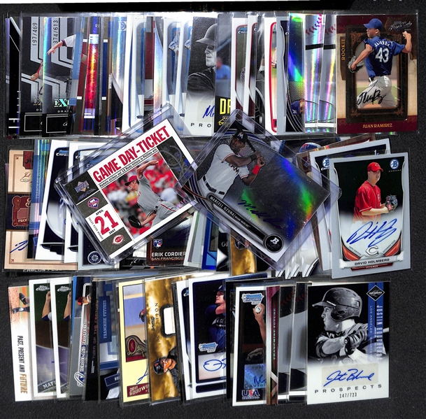 Lot Of 90 Baseball Autograph Cards w. Hamels & Ozuna