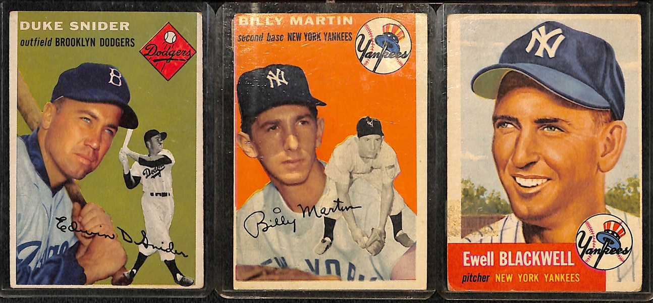 1953-1954 Topps Baseball Cards w. Duke Snider