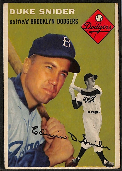 1953-1954 Topps Baseball Cards w. Duke Snider