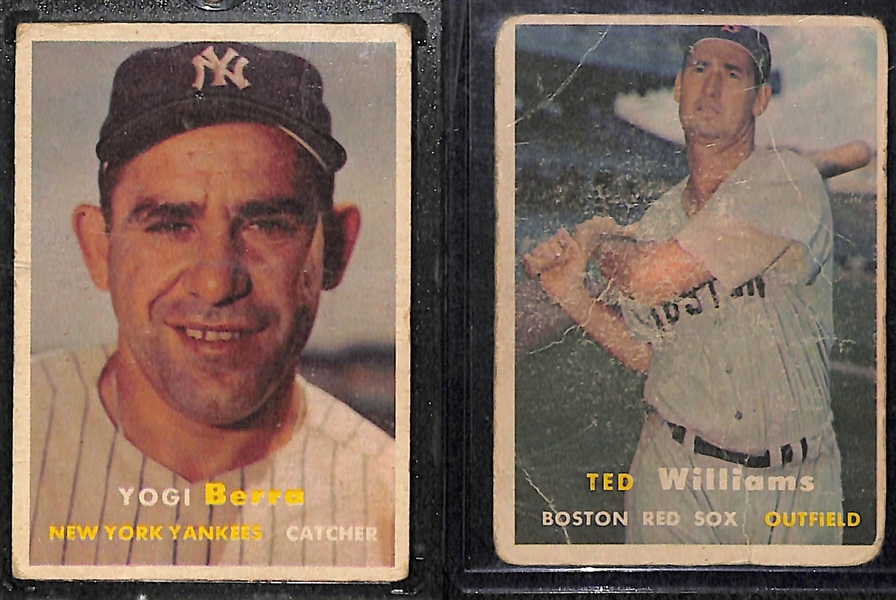 1957 Topps Ted Williams & Yogi Berra Cards