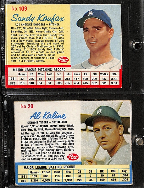 Lot of 5 HOFer 1961-1963 Post Cards (Berra, Koufax, Kaline, Maris, Ford)