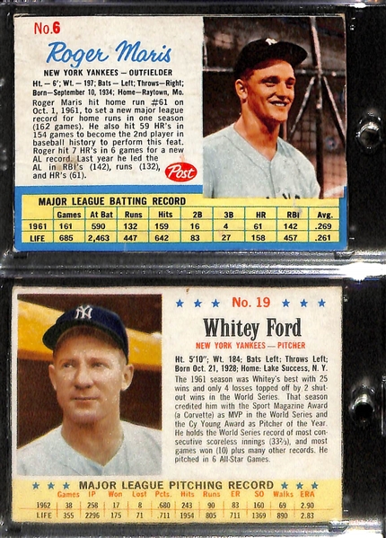 Lot of 5 HOFer 1961-1963 Post Cards (Berra, Koufax, Kaline, Maris, Ford)