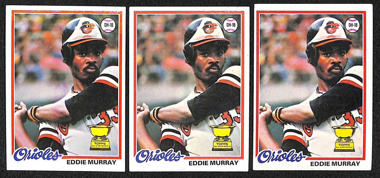Lot of 3 1978 Eddie Murray Rookie Cards