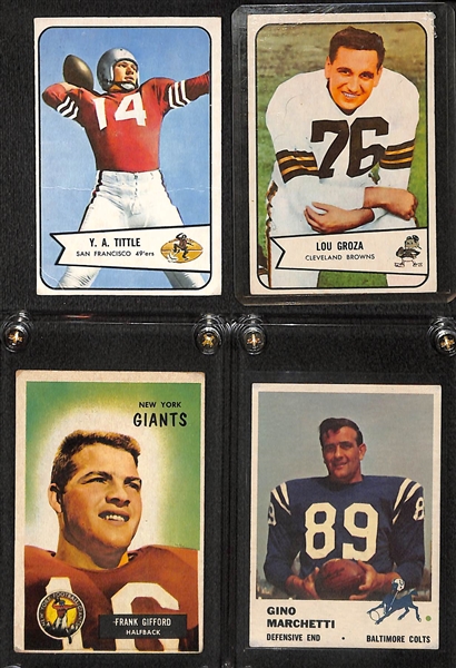 Lot of 4 Football Stars 1954-1961 w. YA Tittle