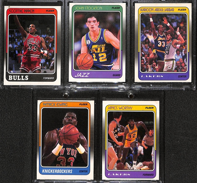 Lot of 5 1988 Fleer Cards w. Scottie Pippen Rookie