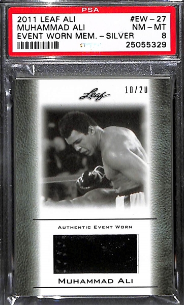 2011 Leaf Muhammad Ali Event Worn Relic Card 10/20 PSA 8