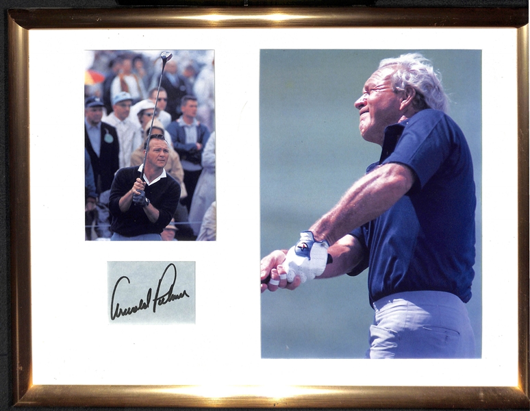 Arnold Palmer Cut Autograph & Framed Photo Display 