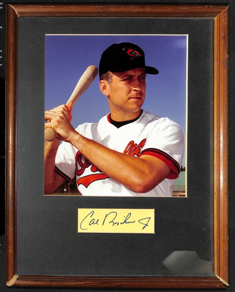 Cal Ripken Jr Cut Autograph & Framed Photo Display