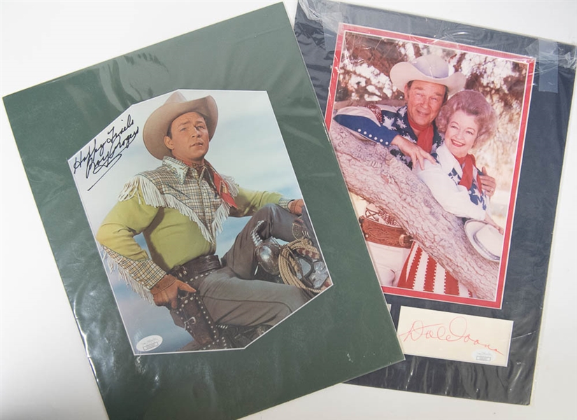 Lot of Two Roy Rogers & Dale Evans Signed Photos & Cuts - JSA