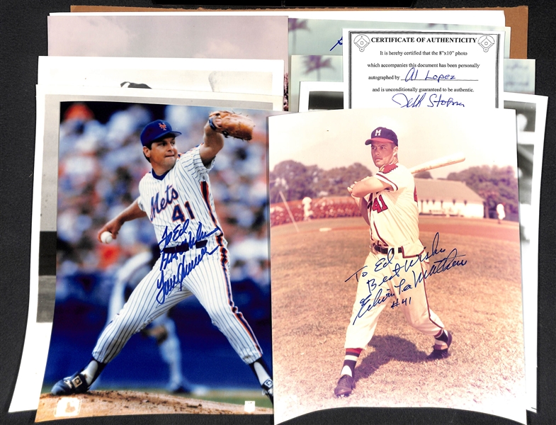 Lot of 9 Baseball Signed Photos w. Mathews & Seaver