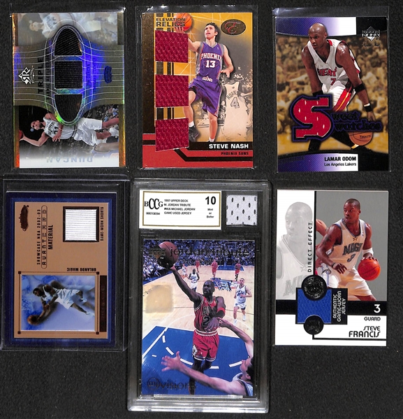 Lot of 116 Basketball Jersey Relic Cards w. Jordan & Iverson