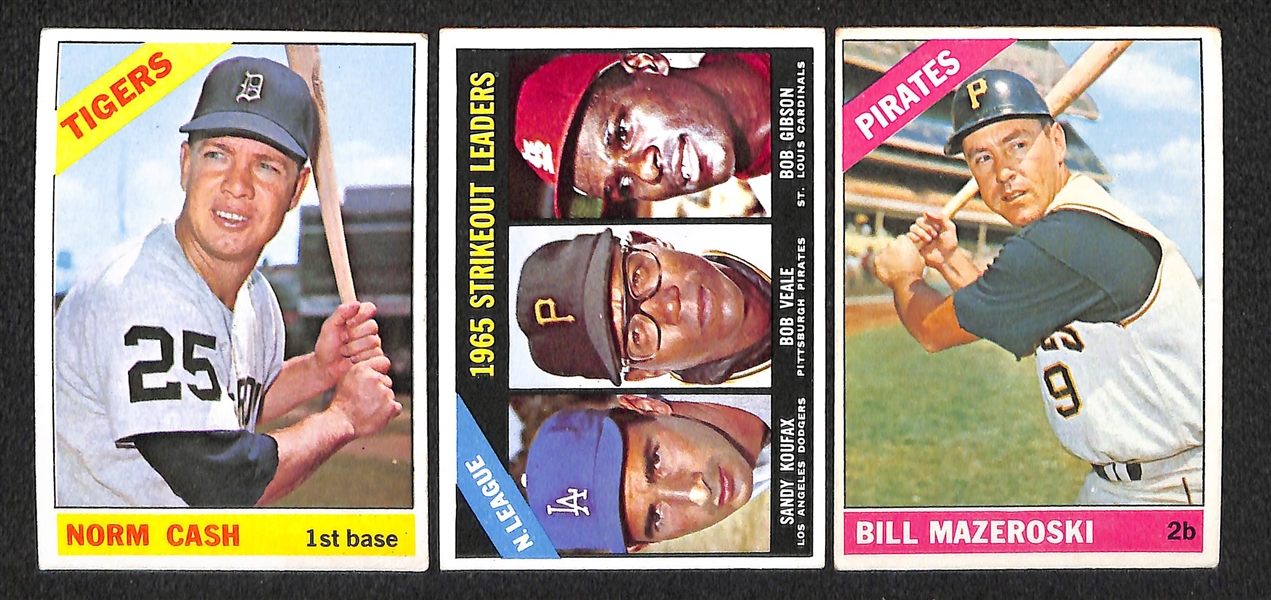 Lot of 316 Assorted 1966 Topps Baseball Cards w. Banks