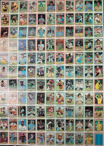 Lot of 5 Uncut 1981 Donruss Baseball Sheets Constituting the Complete Set