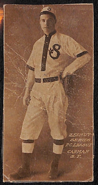 Lot of (3) 1911, 1912, and 1914 Zeenut Pacific Coast League Baseball Cards