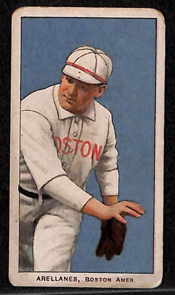 Lot of 3 - 1909-11 T206 Boston Red Sox Cards w. Heinie Wagner Bat on Left Shoulder