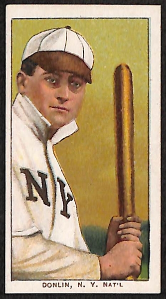 Lot of 3 - 1909-11 T206 New York Giants Cards w. Mike Donlin With Bat
