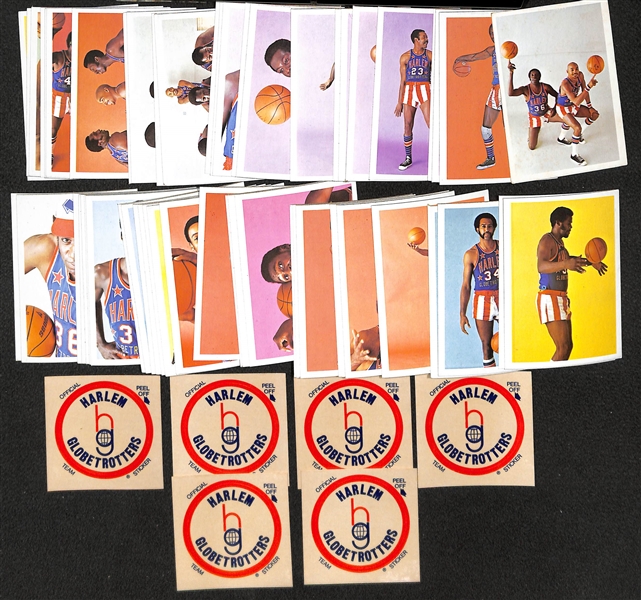 Lot of (52) 1971-72 Fleer Harlem Globetrotter Cards (Partial Set - 52 of 84 cards in the Set)