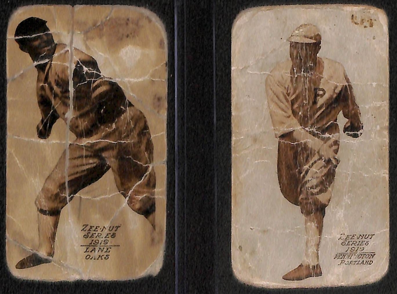 Lot of (7) 1917-1921 Zeenut Pacific Coast League Baseball Cards