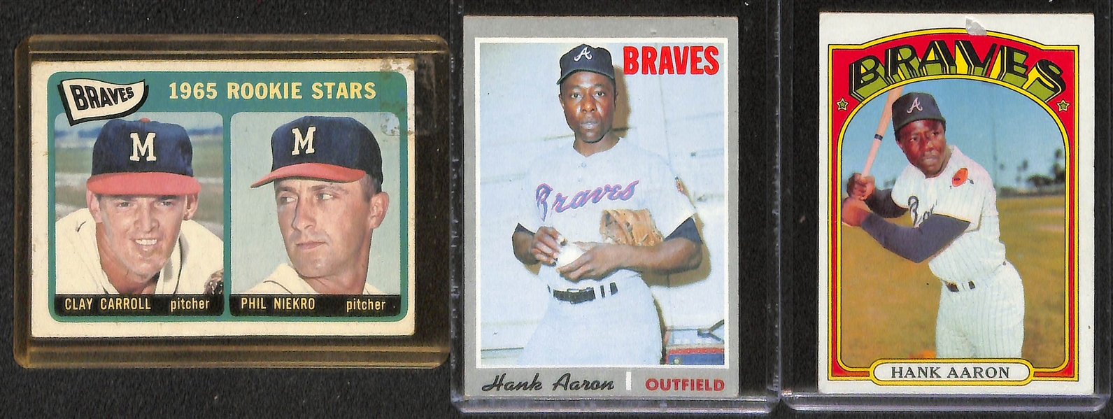Lot of 6 Baseball HOF Cards (1965-1972) w. 1966 Mantle