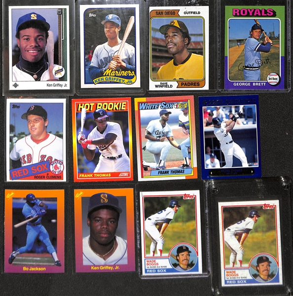 Lot of 12 Baseball Rookie Cards (1974-1990) w. 1989 Griffey Jr