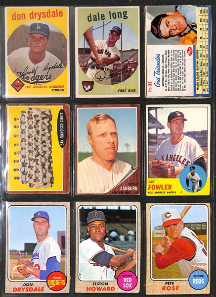 Lot of 135 Topps Baseball Cards (1959-1971) w. 1969 Mantle