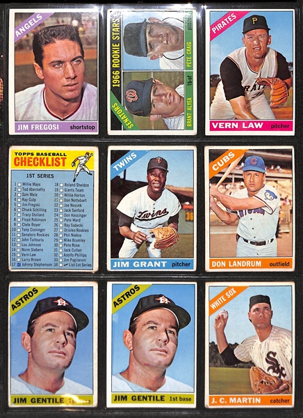 Lot of 300 Topps Baseball Cards (1965-1967) w. Nellie Fox