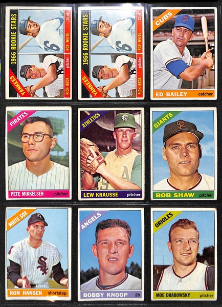 Lot of 300 Topps Baseball Cards (1965-1967) w. Nellie Fox