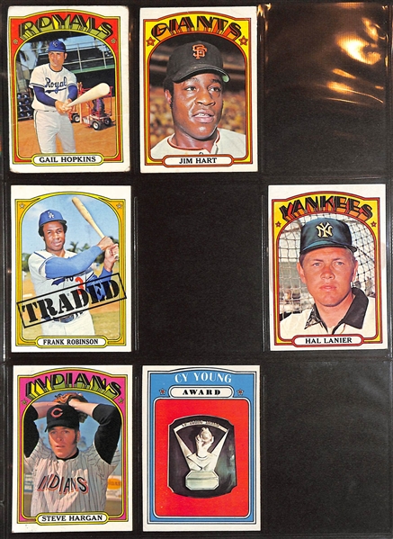 Lot of 400+ Different 1972 Topps Baseball Cards w. Willie Mays