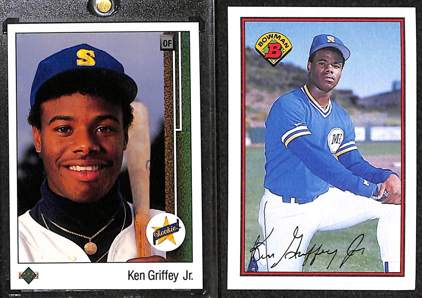 Lot of (7) Ken Griffey Jr. Rookie Cards, Inc. (2) 1989 Upper Deck