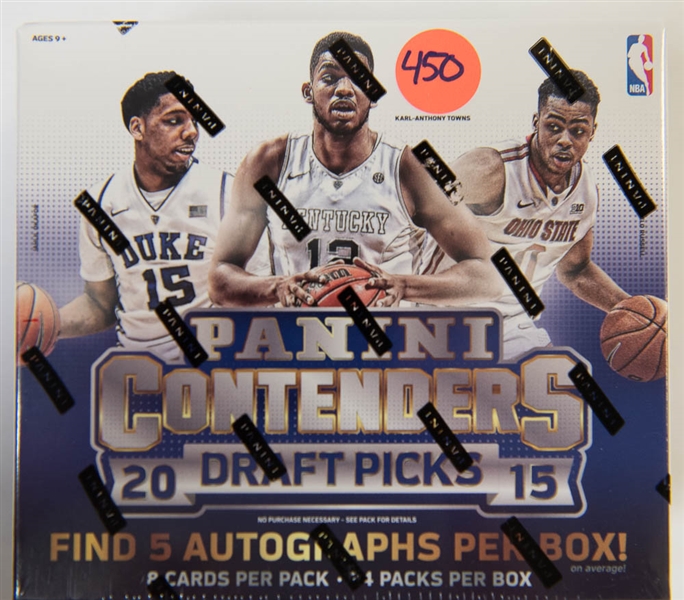 2015 Panini Contenders Draft Basketball Sealed Hobby Box (5 autographs)