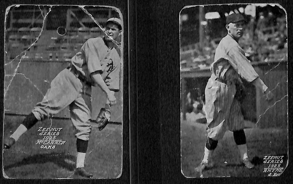 Lot of (14) 1925-1926 Zeenut Pacific Coast League Baseball Cards (w/ HOFer Lefty O'Doul Rookie)