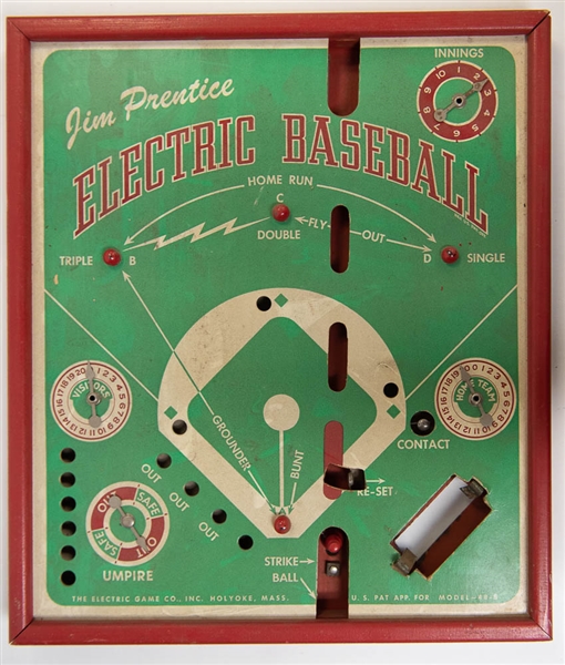 Lot of 2 Vintage Electric Baseball Games - 1950s Tudor Tru-Action Baseball Game & Jim Prentice